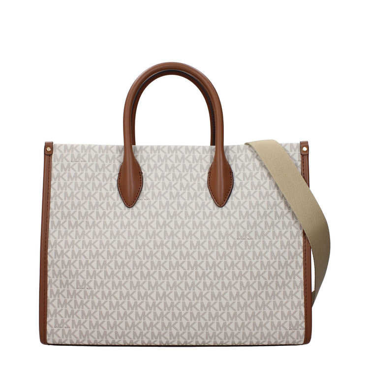 Beige Fabric Handbag