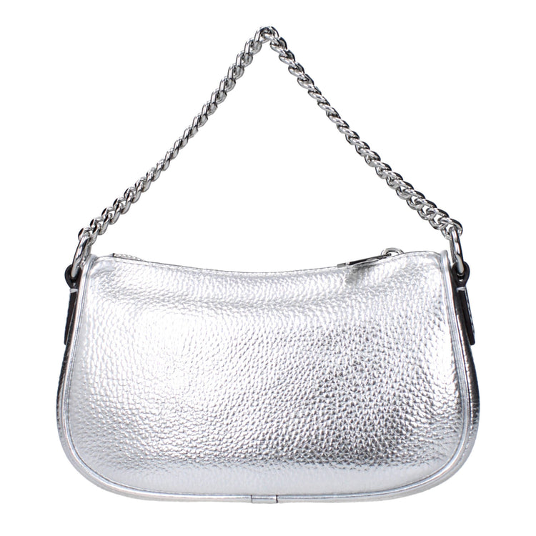 Gray Leather Handbag