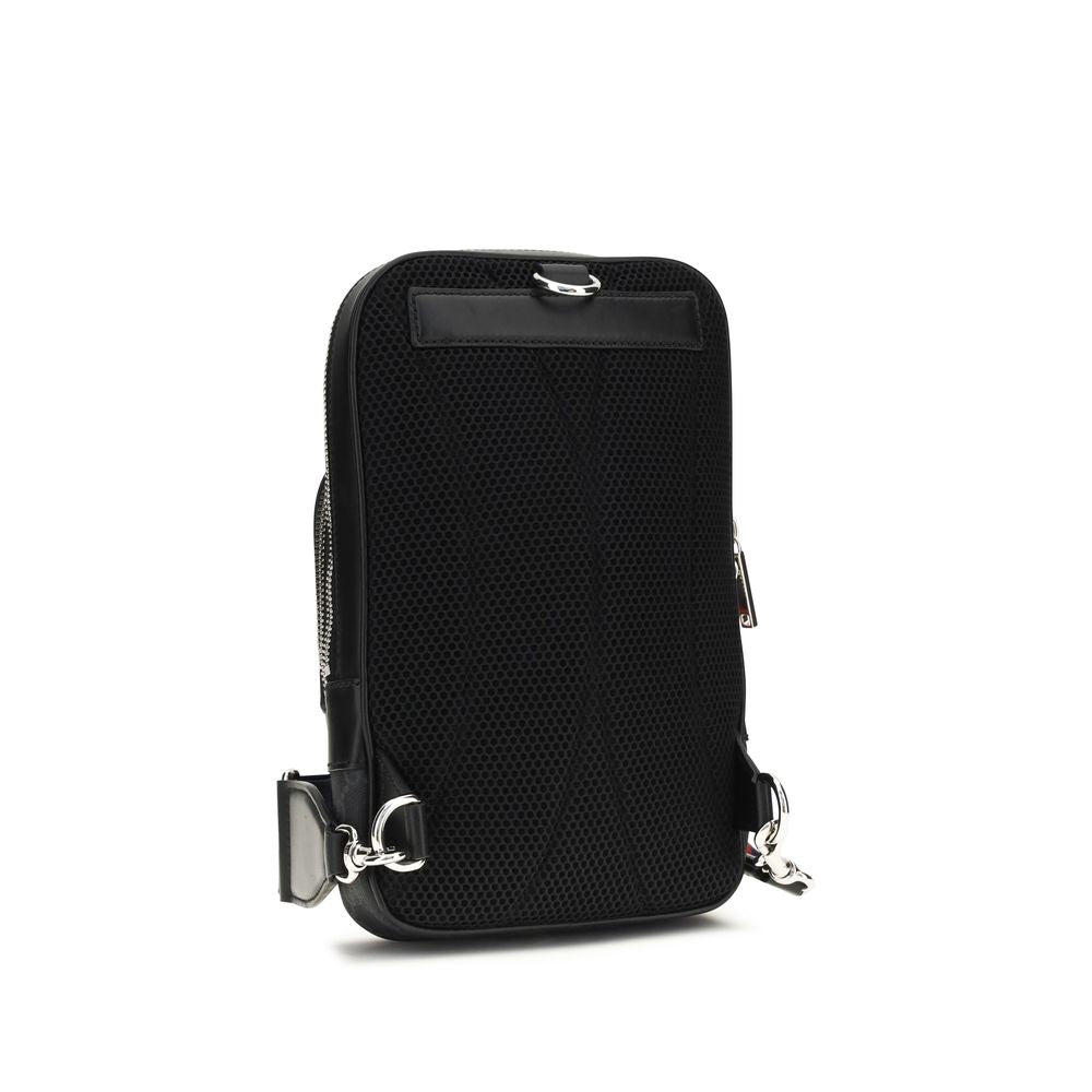Black Polyurethane Shoulder Bag