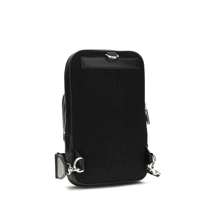 Black Polyurethane Shoulder Bag