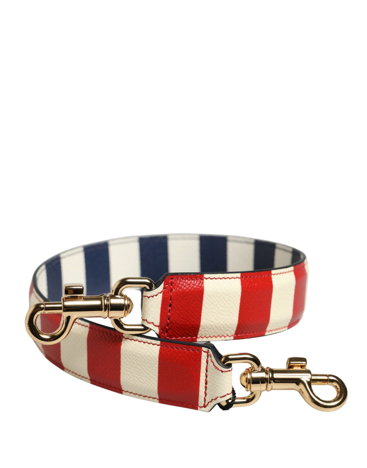 Multicolor Leather Striped Bag Accessory Shoulder Strap