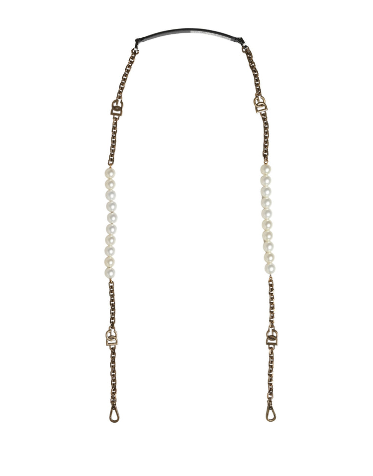 Black Leather Gold Chain Bag Accessory Shoulder Strap