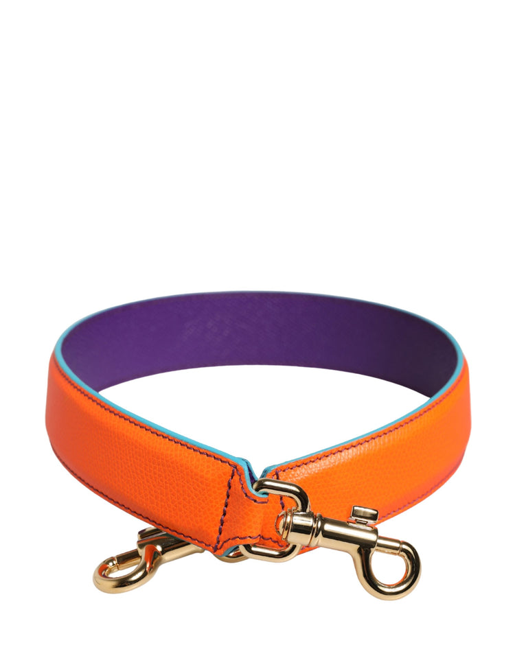 Orange Purple Calf Leather Bag Accessory  Shoulder Strap