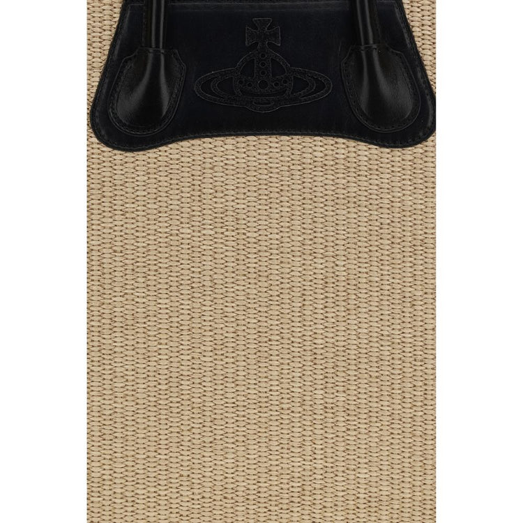 Beige Raffia Shoulder Bag
