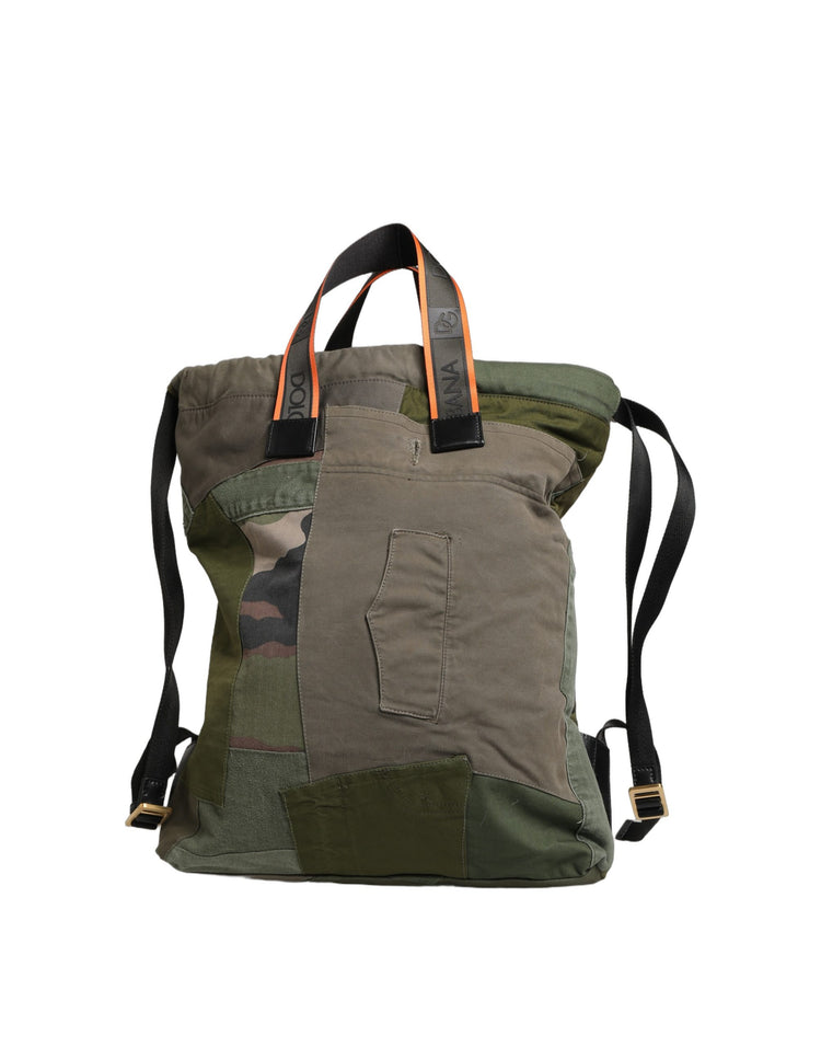 Military Green Patchwork Rucksack Backpack Borse Men Bag