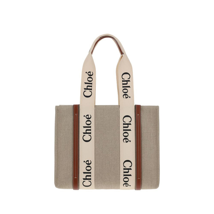 Beige Linen Handbag