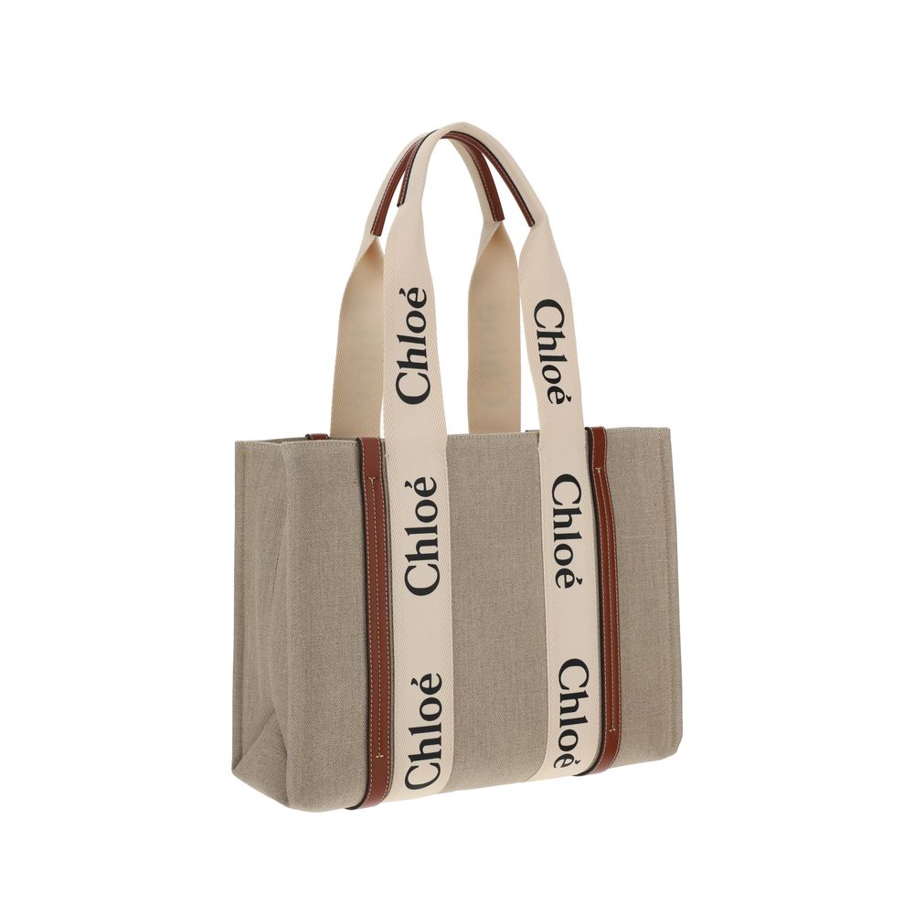 Beige Linen Handbag