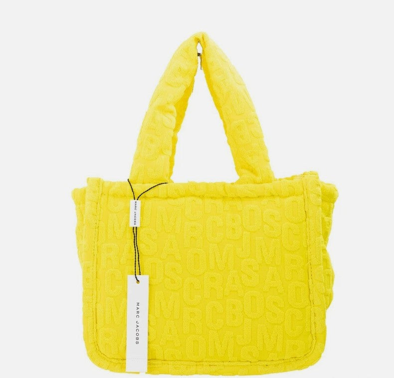 Marc Jacobs The Monogram Terry Tote Small Golden Kiwi Shoulder Bag Purse