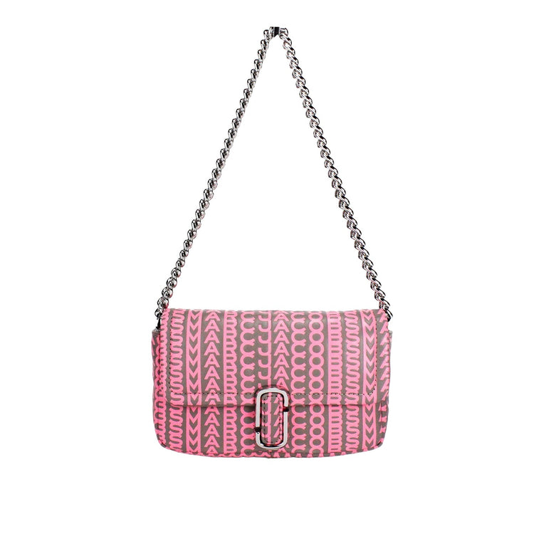 Marc Jacobs Neon Pink The Monogram Leather J Marc Mini Shoulder Bag Crossbody