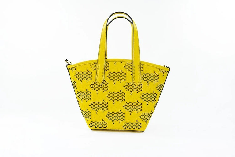 Michael Kors Kimber Small Daffodil Leather 2-In-1 Zip Tote Messenger Bag Purse