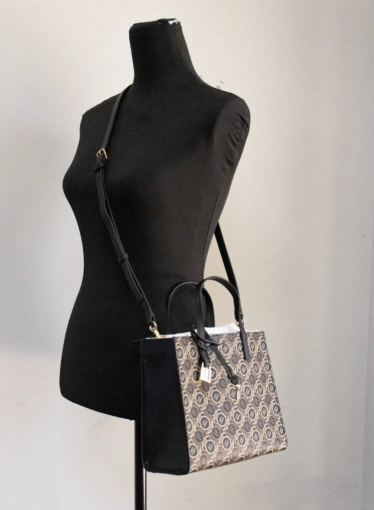 Marc Jacobs Mini Grind Signet Printed Leather Crossbody Tote Handbag Purse