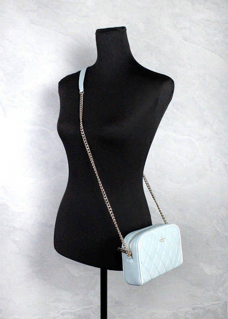 Kate Spade Carey Mini Wild Sage Quilted Smooth Leather Camera Crossbody Bag