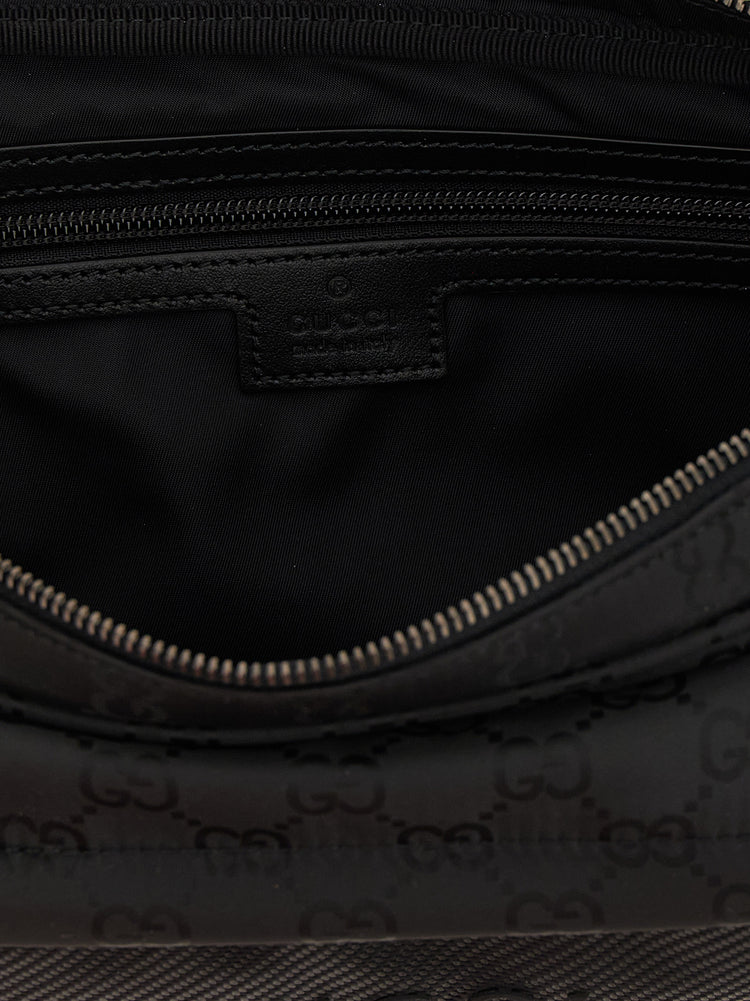 Black Polyester Crossbody Bag