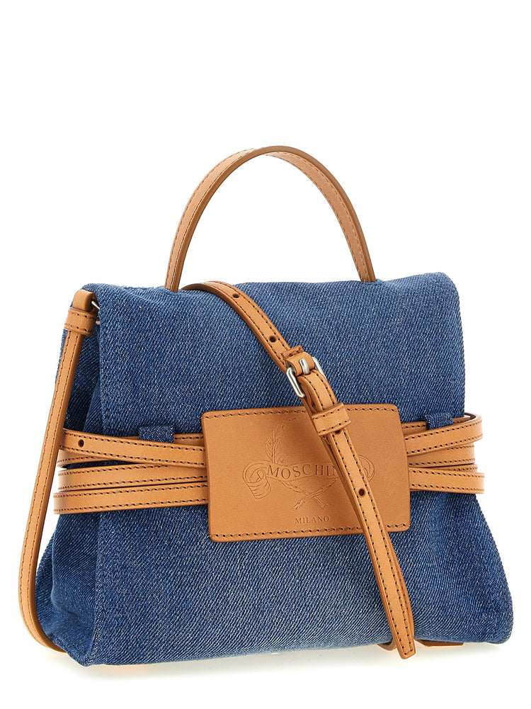Blaue Baumwollhandtasche
