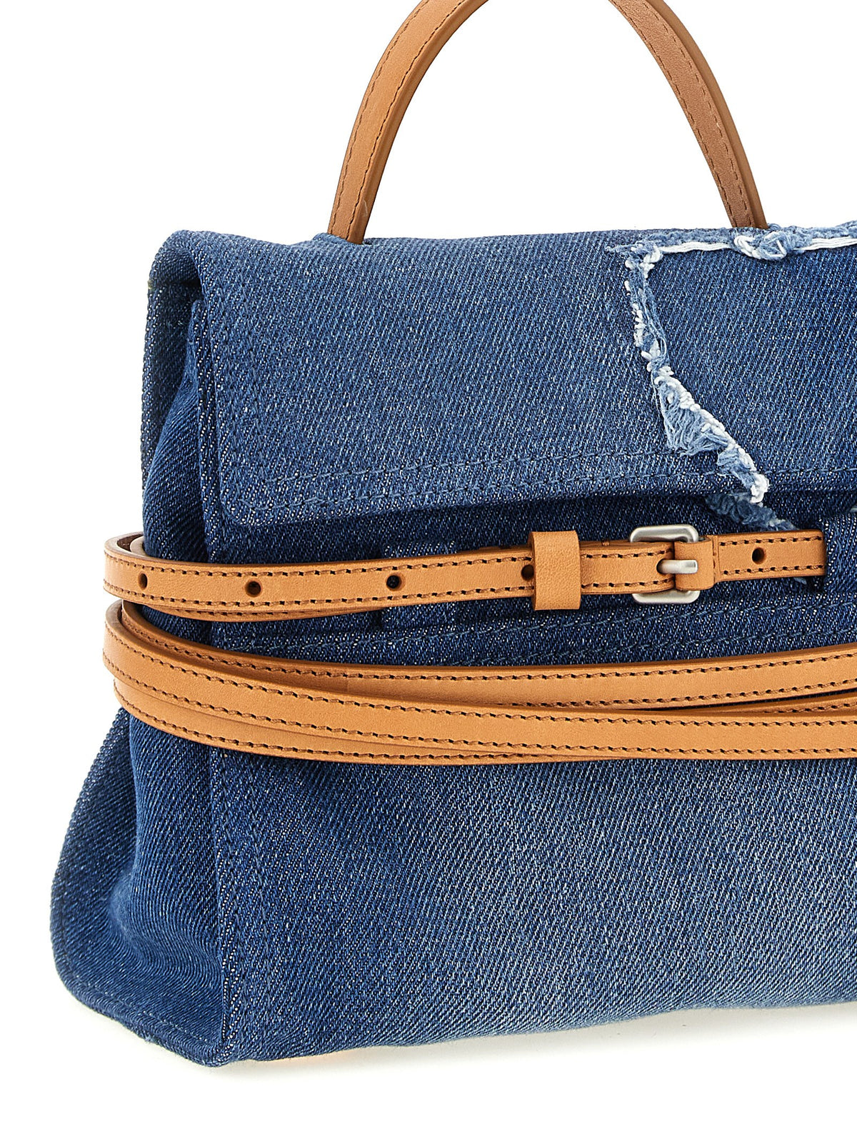 Blaue Baumwollhandtasche