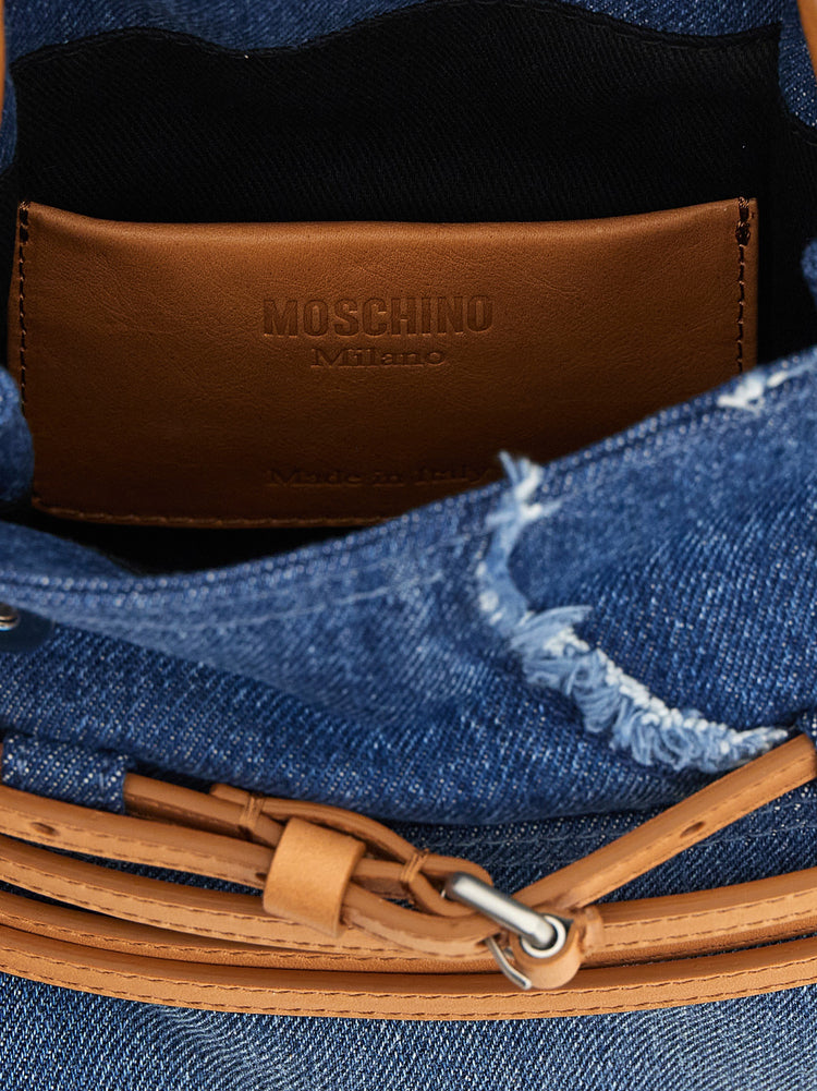 Blaue Baumwollhandtasche