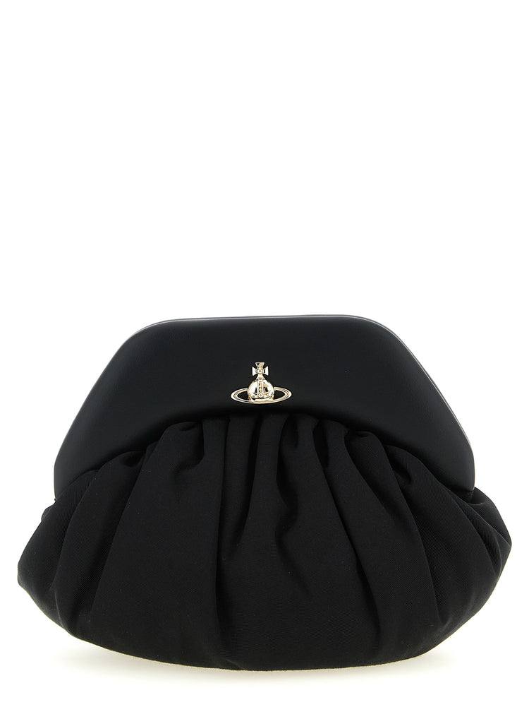 Black Viscose Clutch Bag