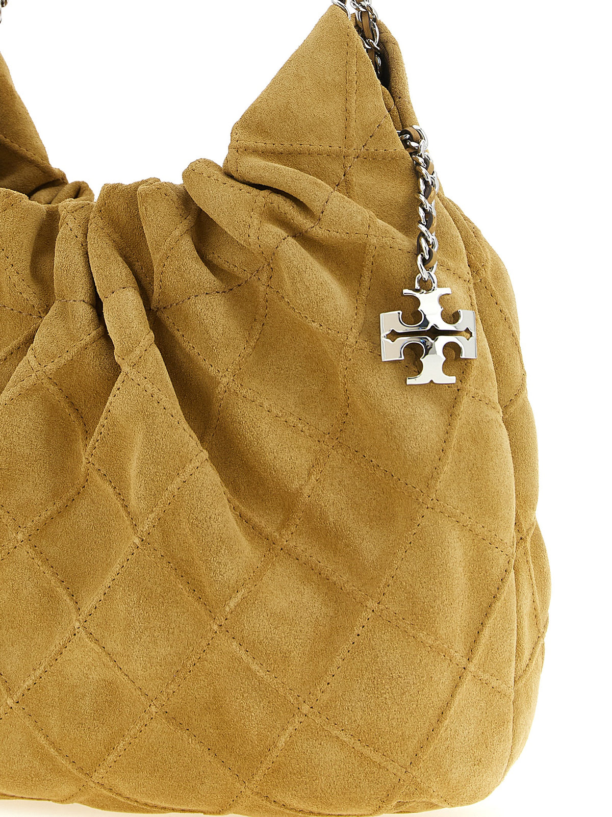 Borsa a spalla in pelle di vitello beige