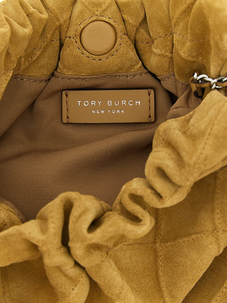 Borsa a spalla in pelle di vitello beige
