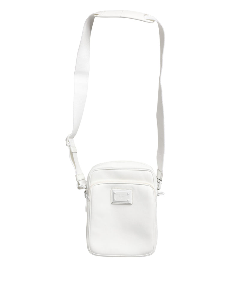 White Logo Plaque Crossbody Shoulder Borse Men Bag