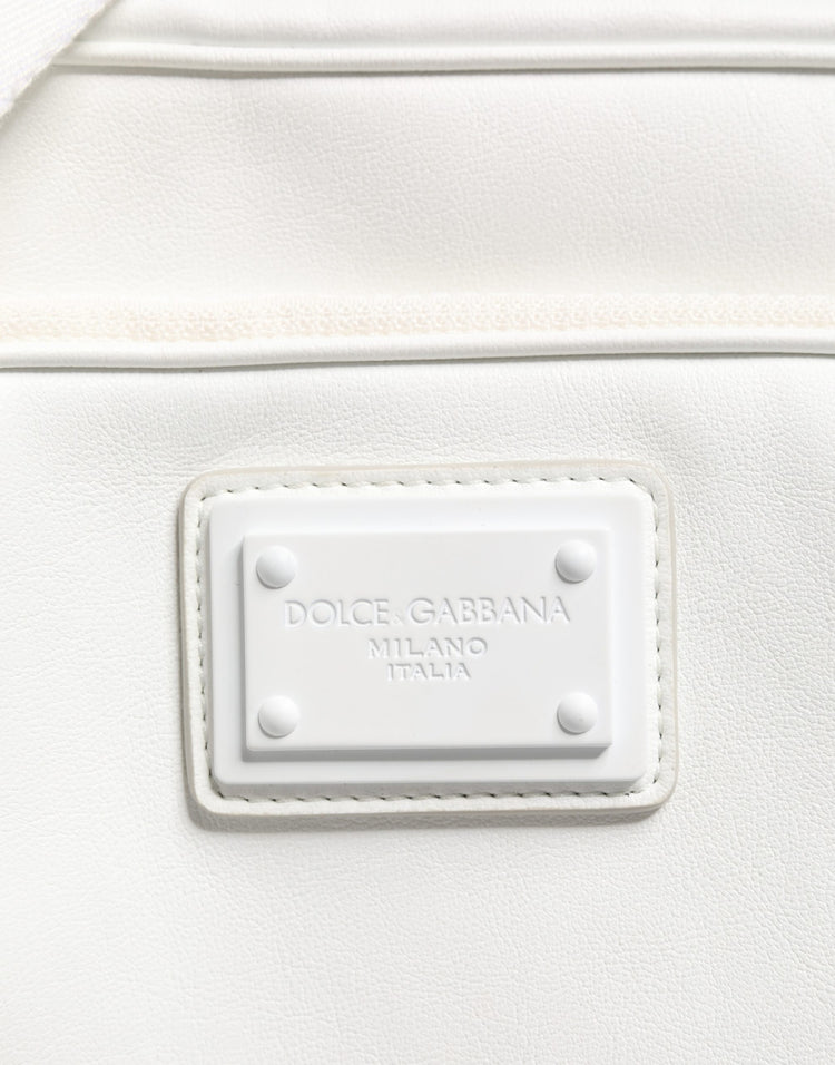 White Logo Plaque Crossbody Shoulder Borse Men Bag