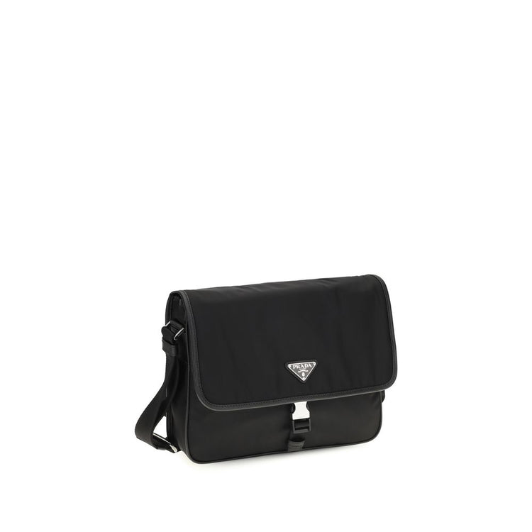 Black Recycled Polyamide Shoulder Bag