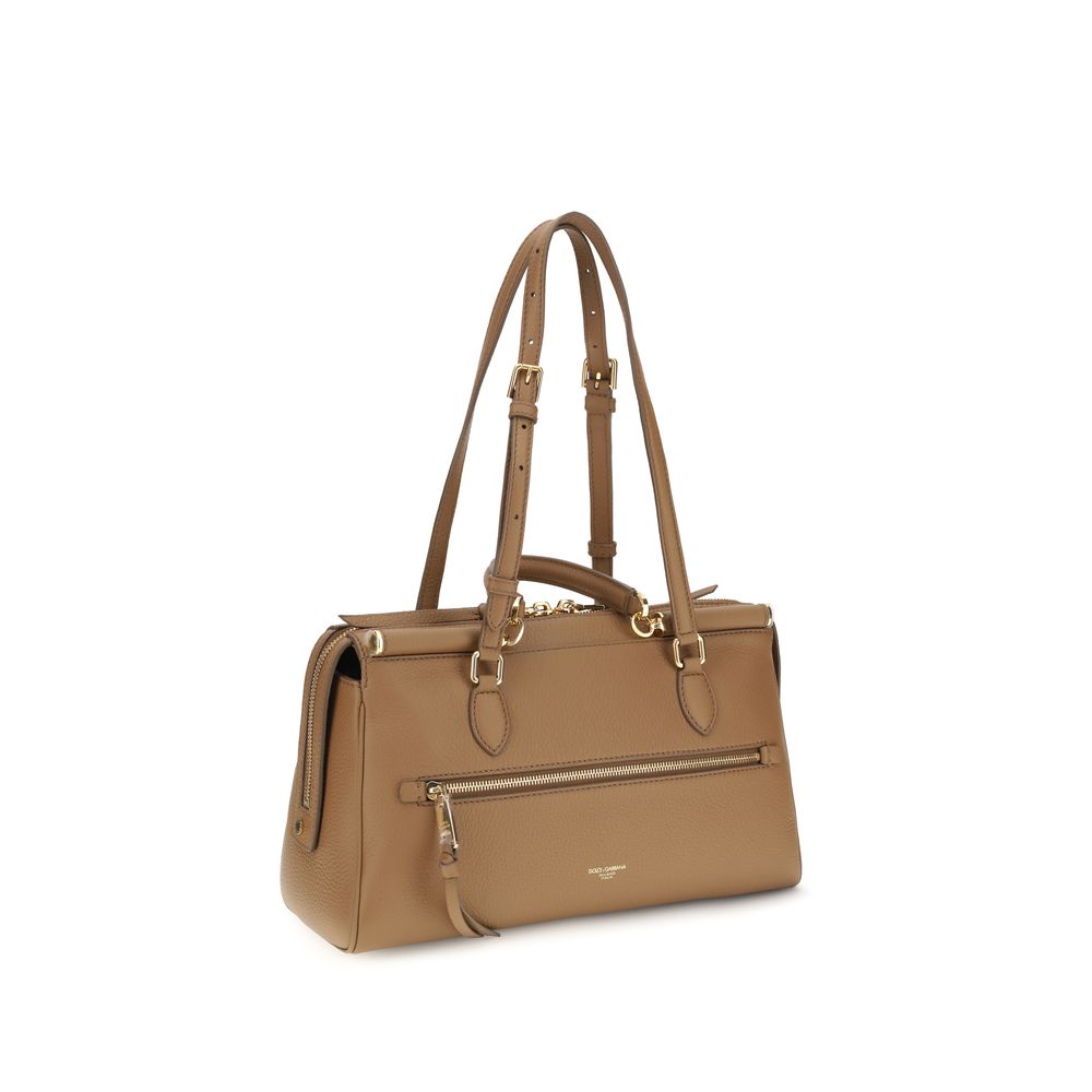 Beige Calf Leather Bos Taurus Handbag