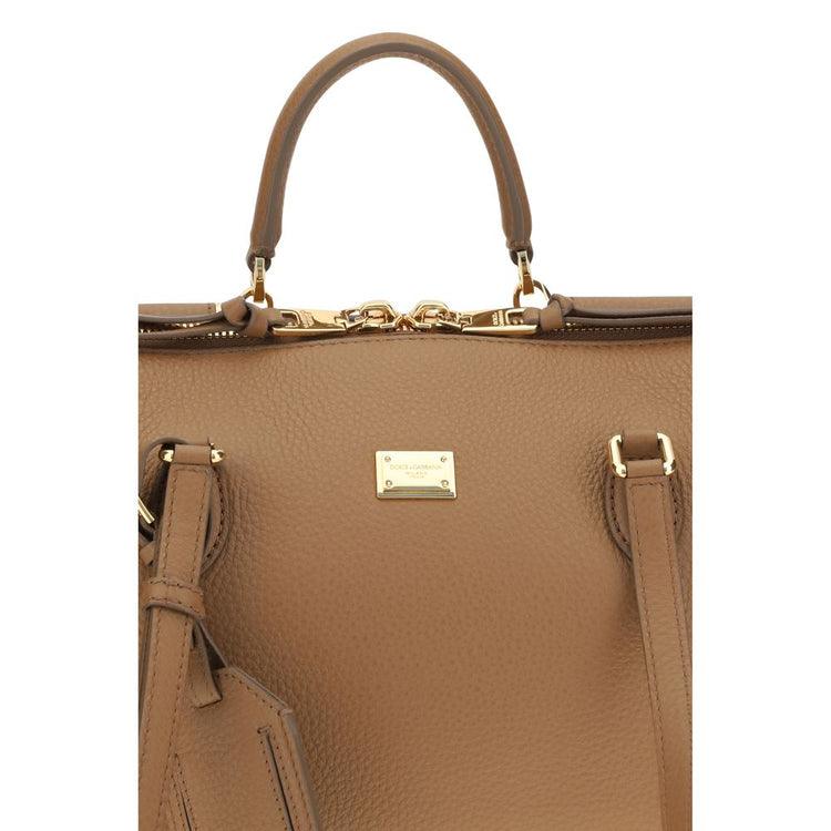 Beige Calf Leather Bos Taurus Handbag