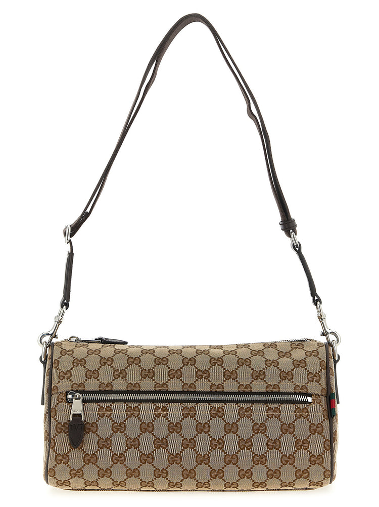 Beige Polyester Crossbody Bag