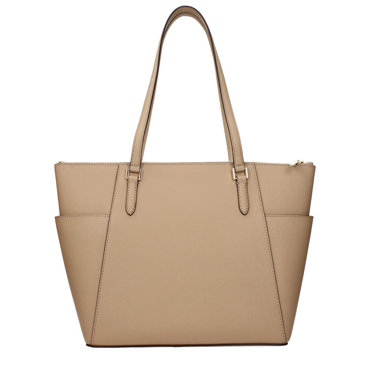 Beige Leather Shoulder Bag