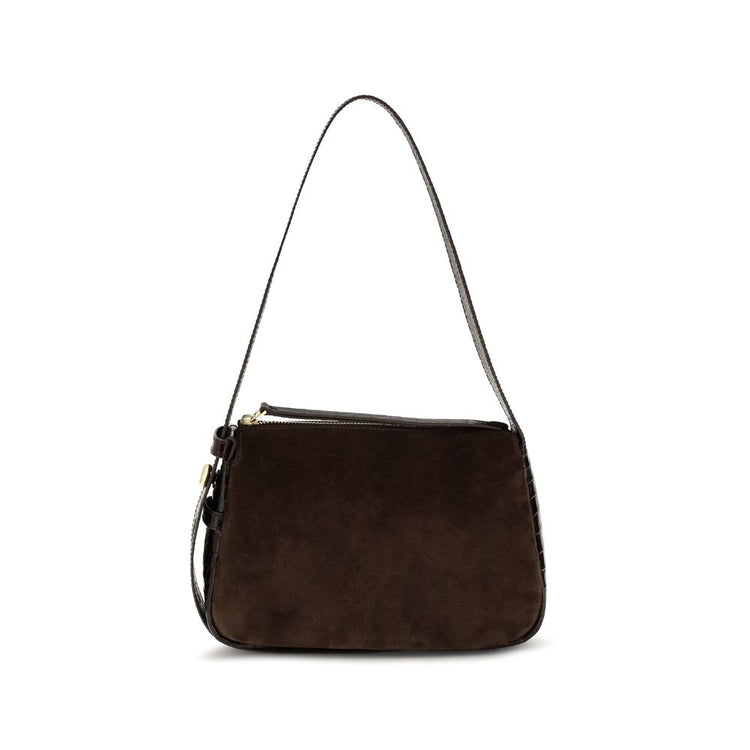 Brown Suede Leather Shoulder Bag