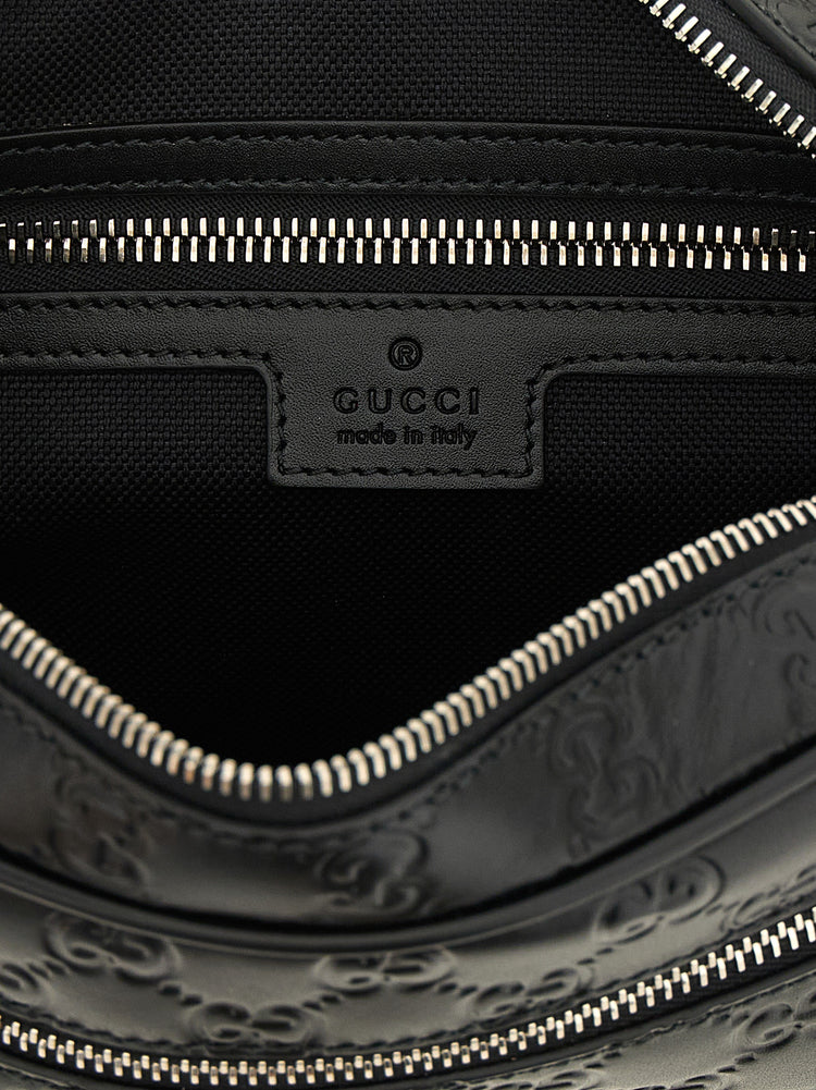 Black Calfskin Crossbody Bag