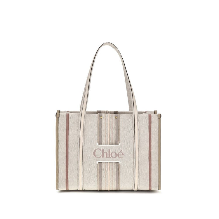 Beige Cotton Shoulder Bag