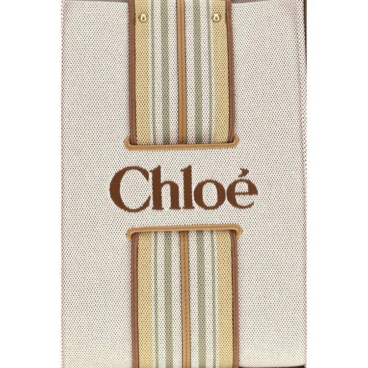 Beige Cotton Shoulder Bag