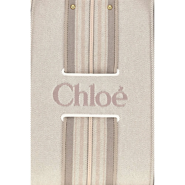 Beige Cotton Shoulder Bag