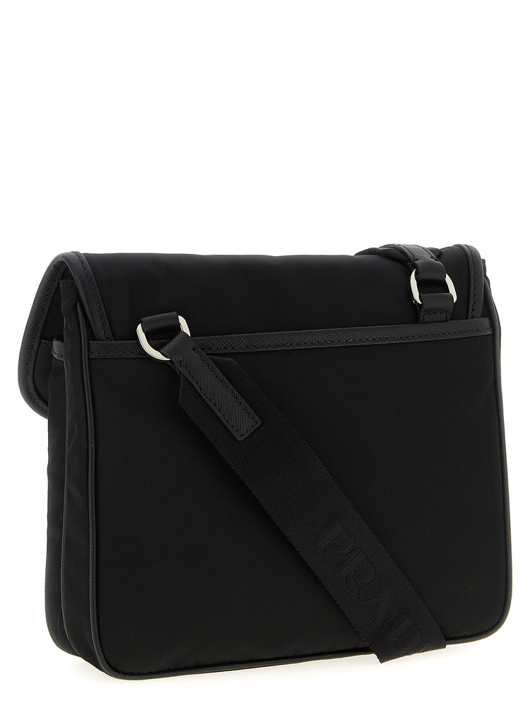 Black Recycled Polyamide Crossbody Bag