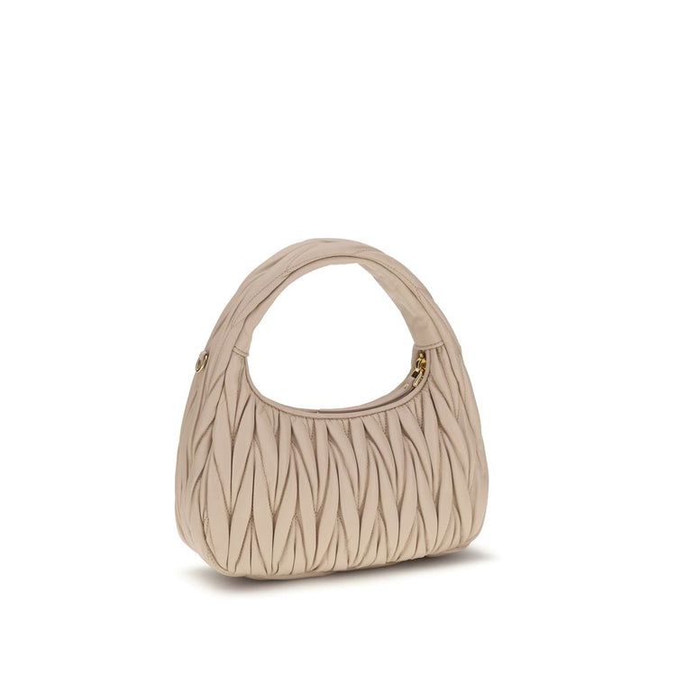 Beige Calf Leather Bos Taurus Shoulder Bag