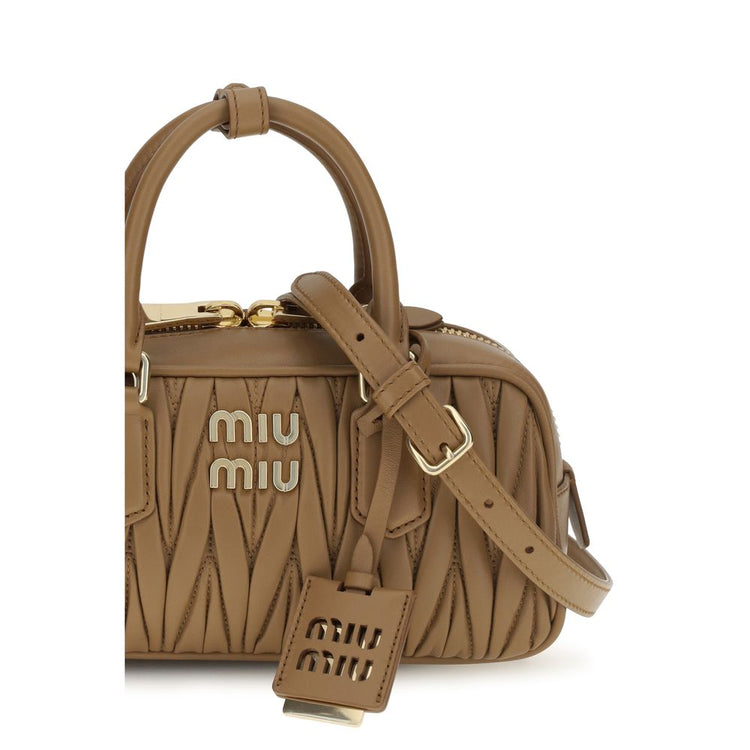 Beige Calf Leather Bos Taurus Handbag