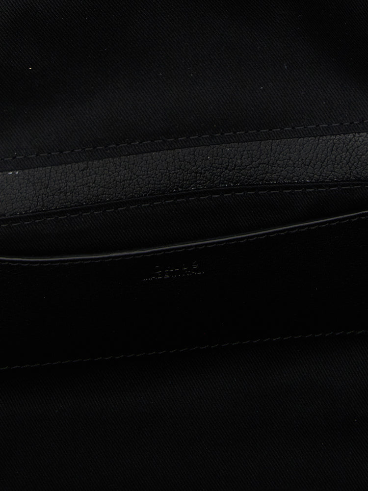 Black Buffalo Leather Shoulder Bag