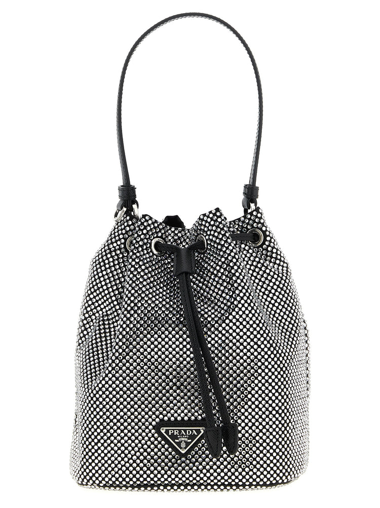 Gray Viscose Handbag