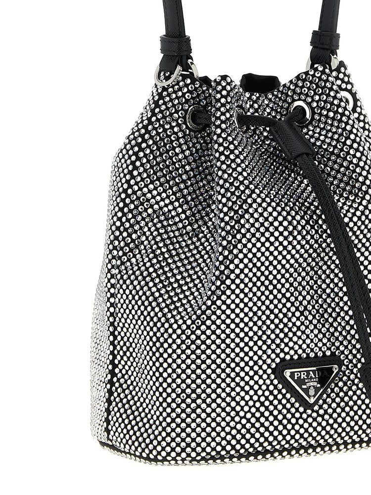 Gray Viscose Handbag