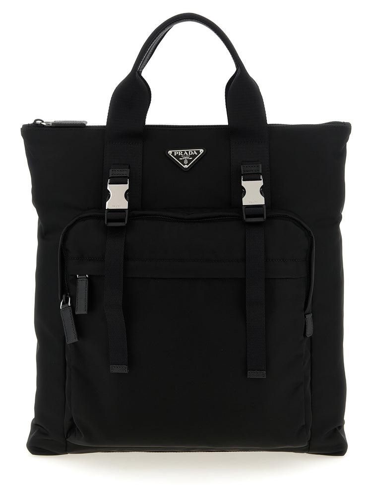 Black Recycled Polyamide Tote Bag