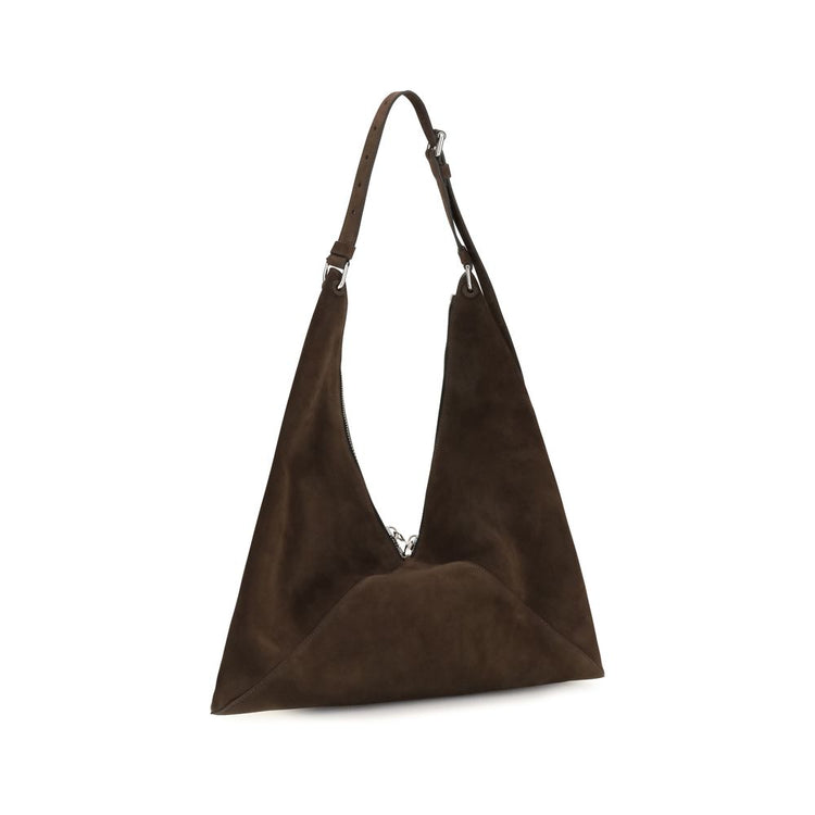Brown Suede Leather Shoulder Bag