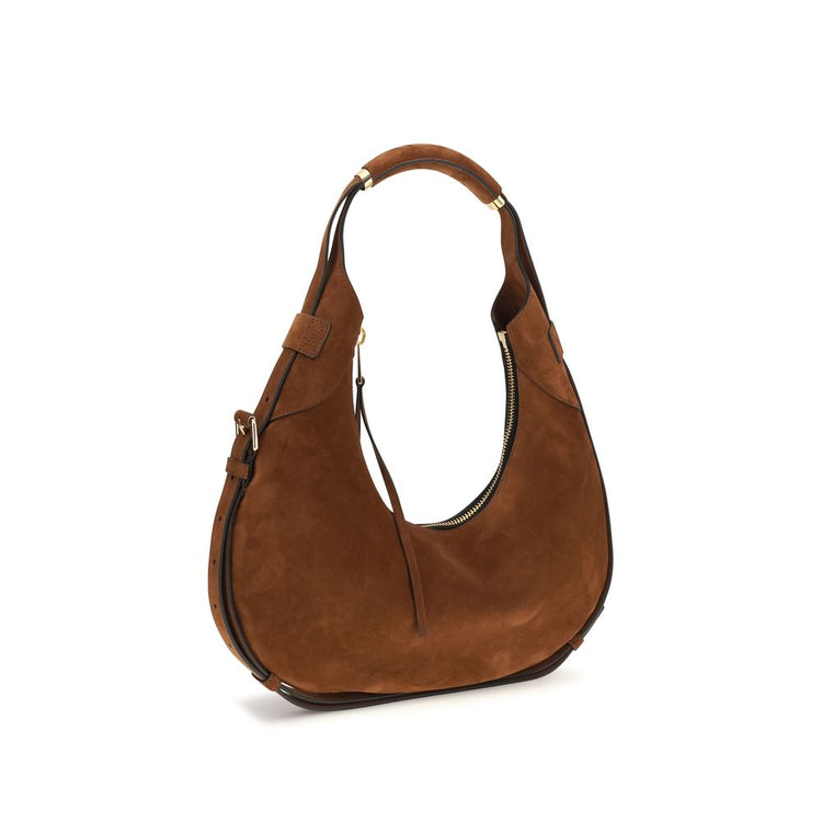 Brown Suede Leather Shoulder Bag