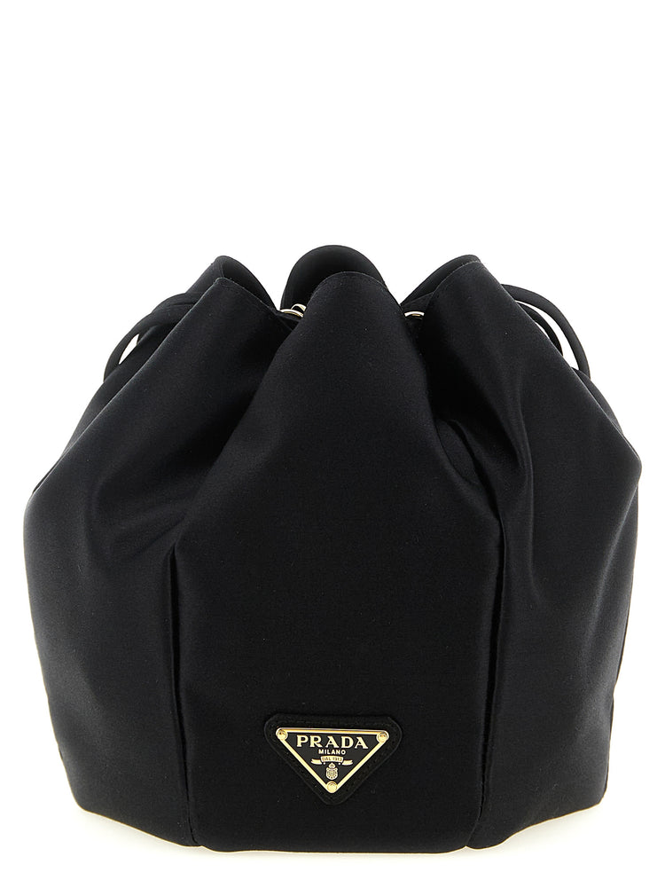 Black Viscose Shoulder Bag