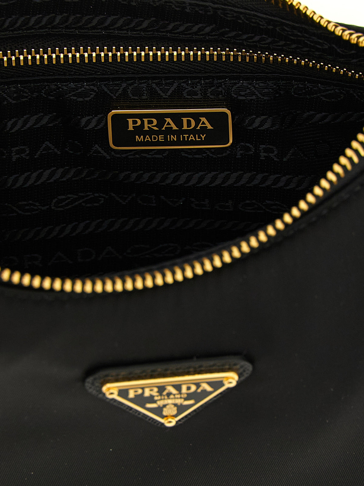 Black Recycled Polyamide Shoulder Bag