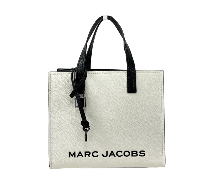 Marc Jacobs Mini Grind White Black Leather Crossbody Bag