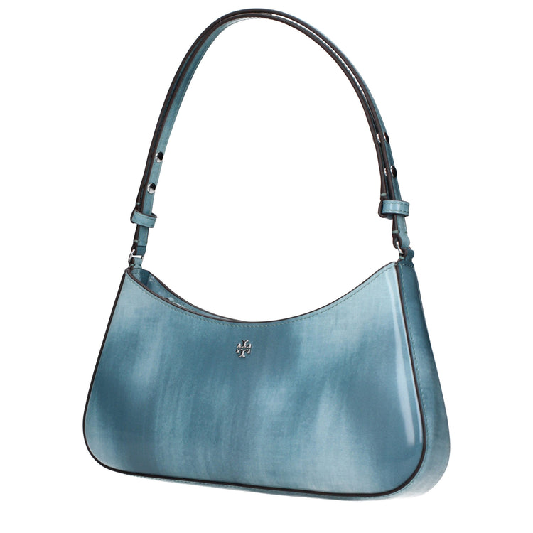 Blue Leather Shoulder Bag