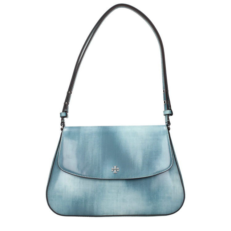 Blue Leather Shoulder Bag