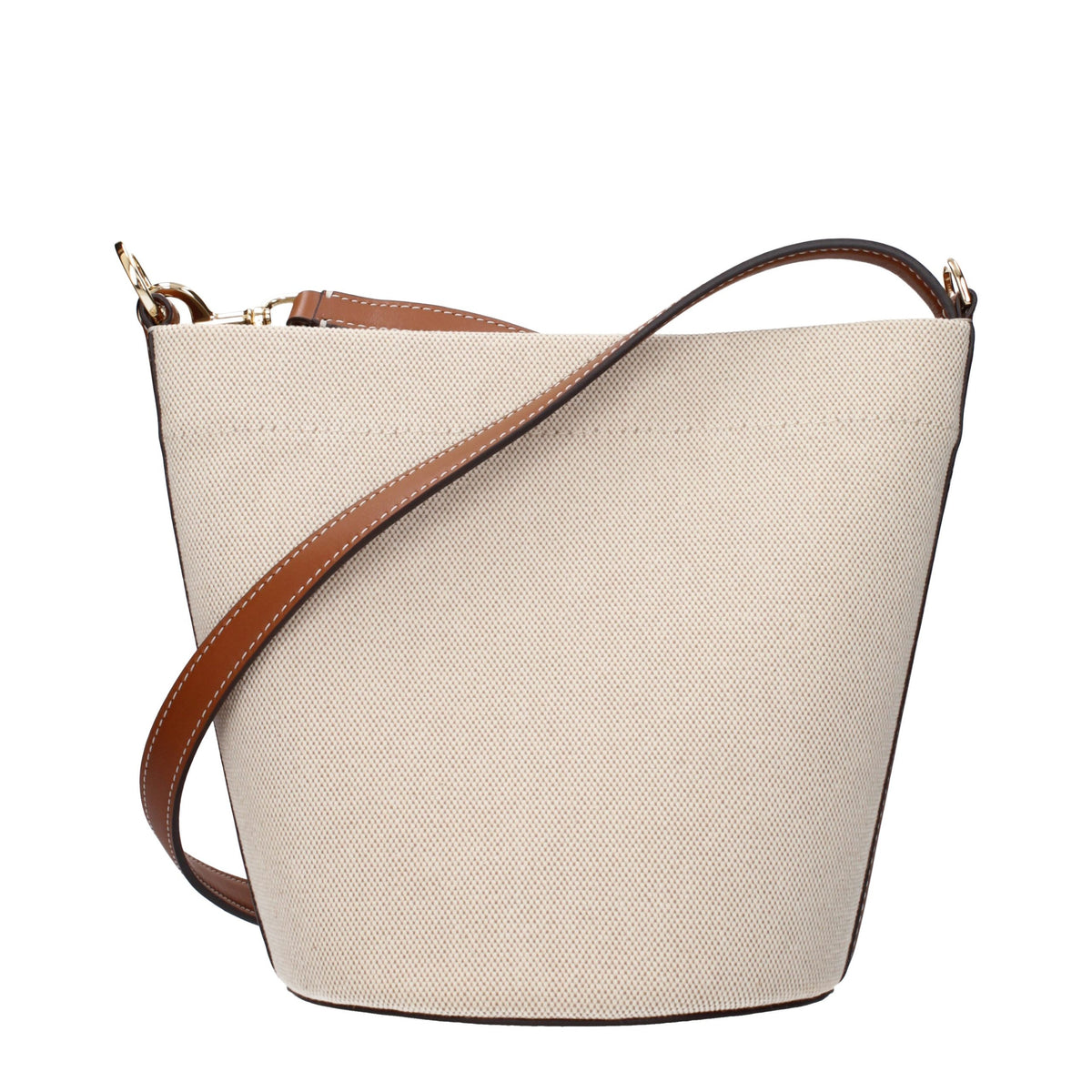Beige Fabric Crossbody Bag